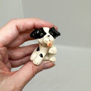 Artist Handmade Porcelain Mini Dog Cute Puppy Best Friend